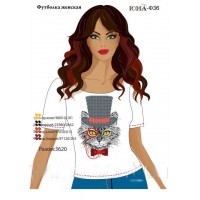 Жіноча футболка для вишивання бісером або нитками "Містер кіт"